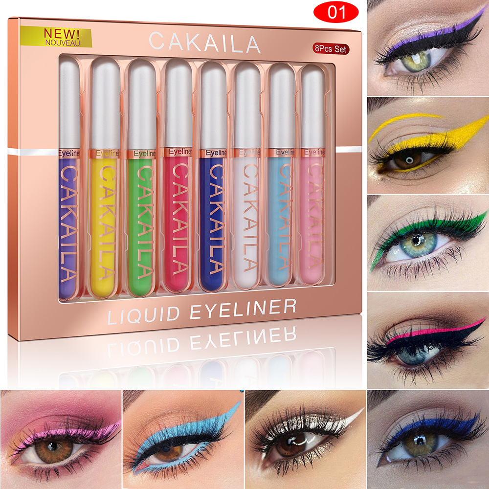 Beauty Makeup Eyeshadow - 8-Color Set Waterproof Eyeliner Pens Long-lasting