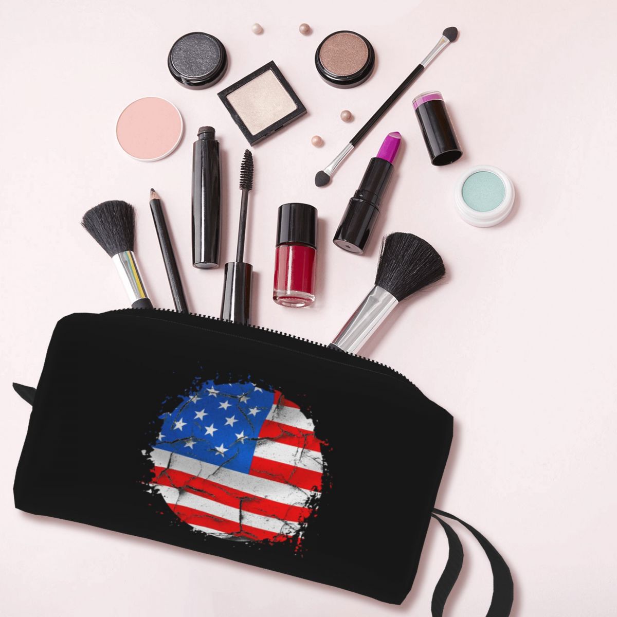 Beauty Makeup Usa - USA America American Flag Makeup Bag