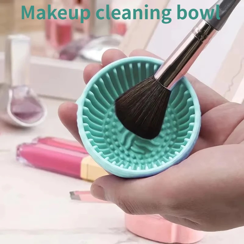 Beauty Makeup Eyeshadow - Soft Silicone Makeup Brush Cleaner Bowl