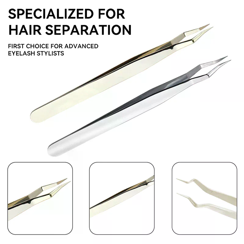 Beauty Makeup Tips - Lash Extension Tweezers Anti Slip Stainless