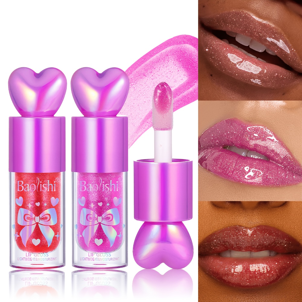 Lip Gloss Plumping - Heart Shape Lip Gloss Glitter Shiny