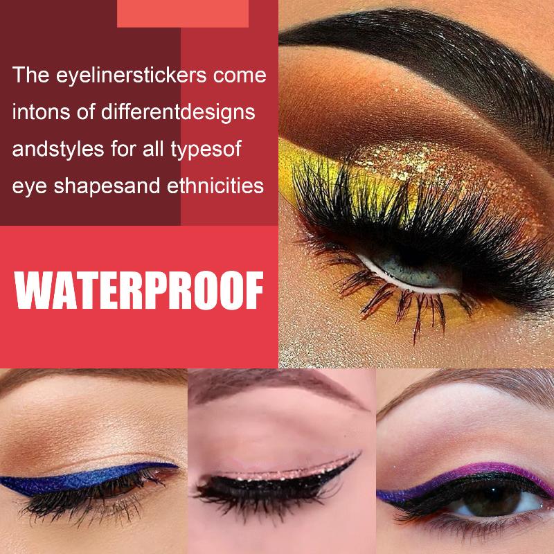 Beauty Makeup Look - False Eyelashes and Eyeliner Stickers Set