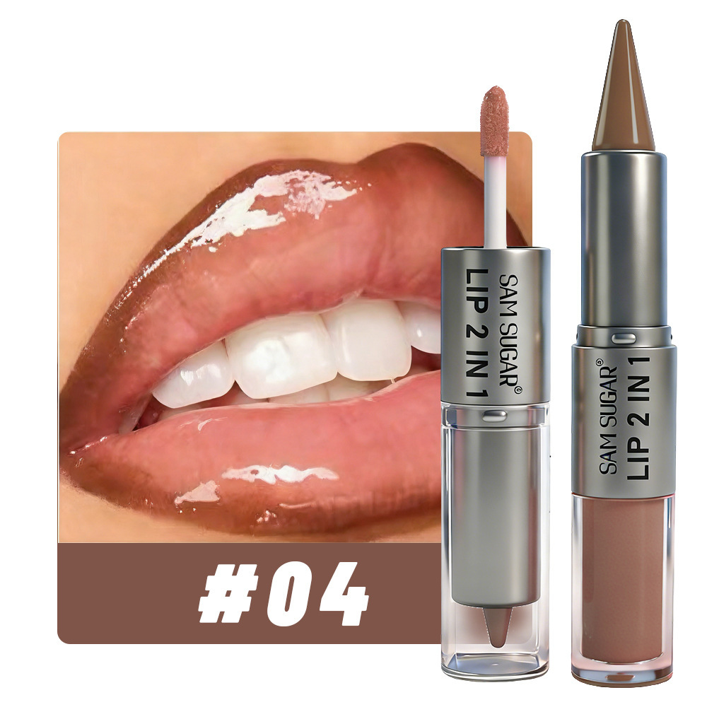 Lip Gloss Plumping - 2 in 1 Lip Liner &