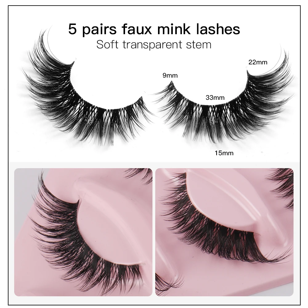 Cat Eye 5 Pairs 3D Natural Fal - Beauty Makeup Look recension och pris
