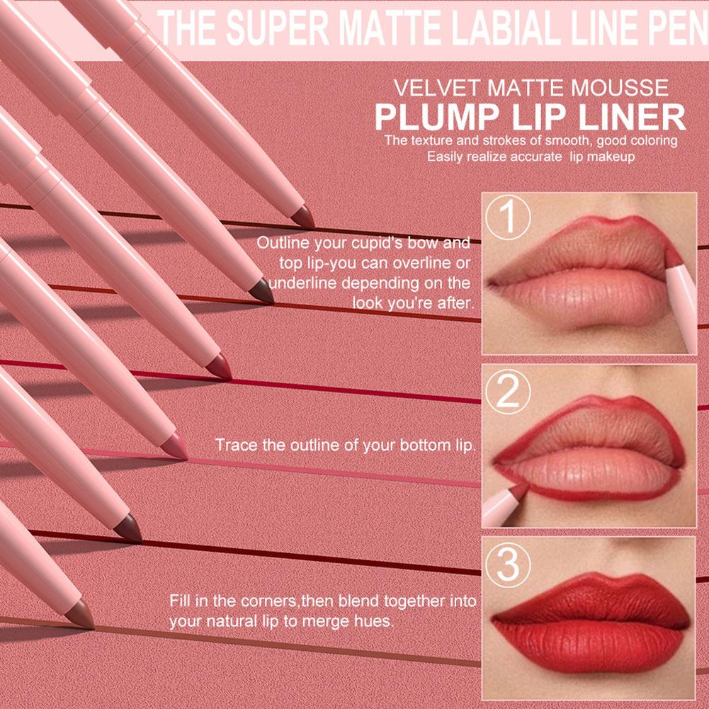 6Pcs Lipstick Lip Liner Pencil - Beauty Flower Makeup recension och pris