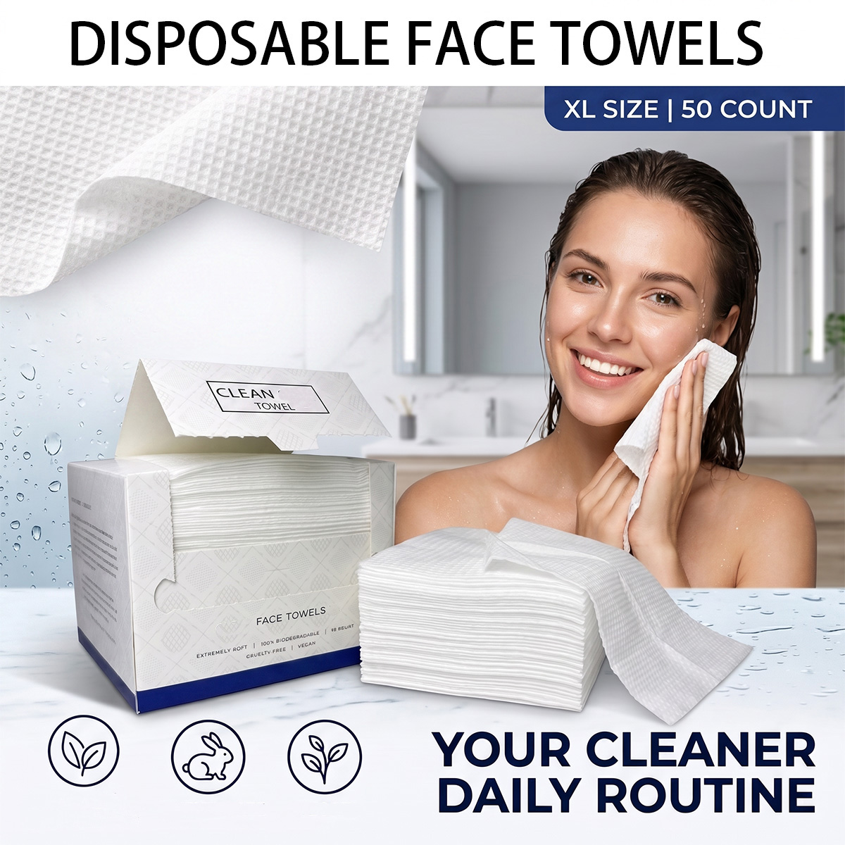 50Pcs/Box Disposable Face Towe - Kiss Beauty Makeup Remover recension och pris