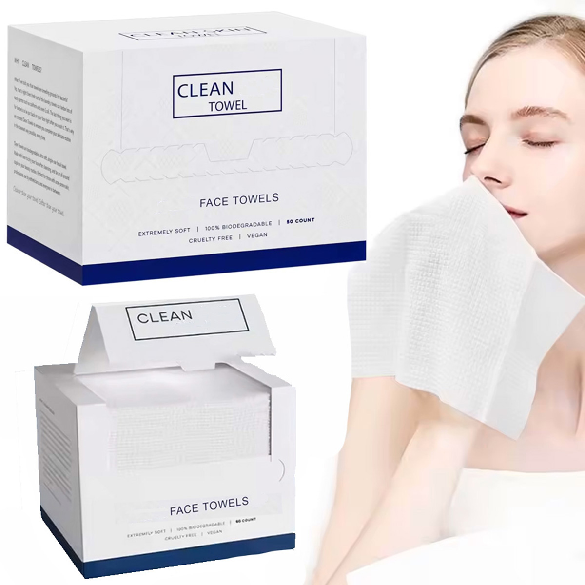 50Pcs/Box Disposable Face Towe - Kiss Beauty Makeup Remover recension och pris