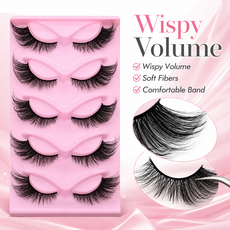 5 Pairs 2 Styles Wispy False E - Beauty Makeup Look recension och pris